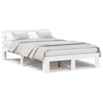 Casa si Gradina - Mobilier - Paturi si accesorii - Paturi - Cadru de Pat Alb din Lemn de Pin Alb Lemn masiv de pin 135 x 190 cm - Infinity.ro
