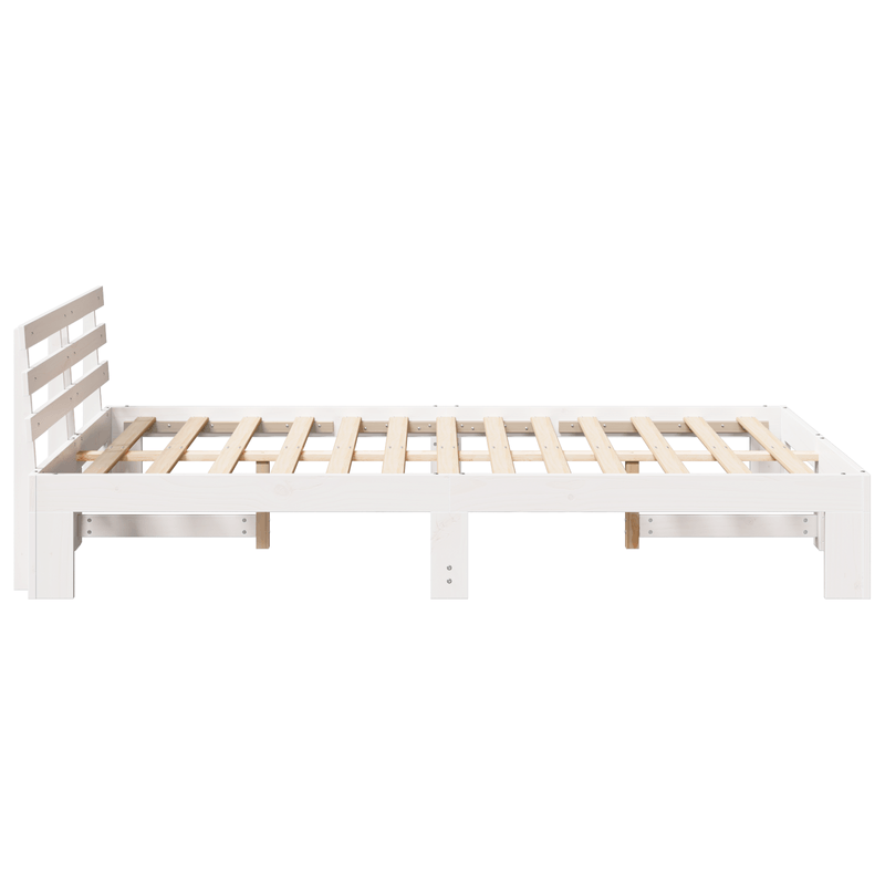 Casa si Gradina - Mobilier - Paturi si accesorii - Paturi - Cadru de Pat Alb din Lemn de Pin Alb Lemn masiv de pin 135 x 190 cm - Infinity.ro