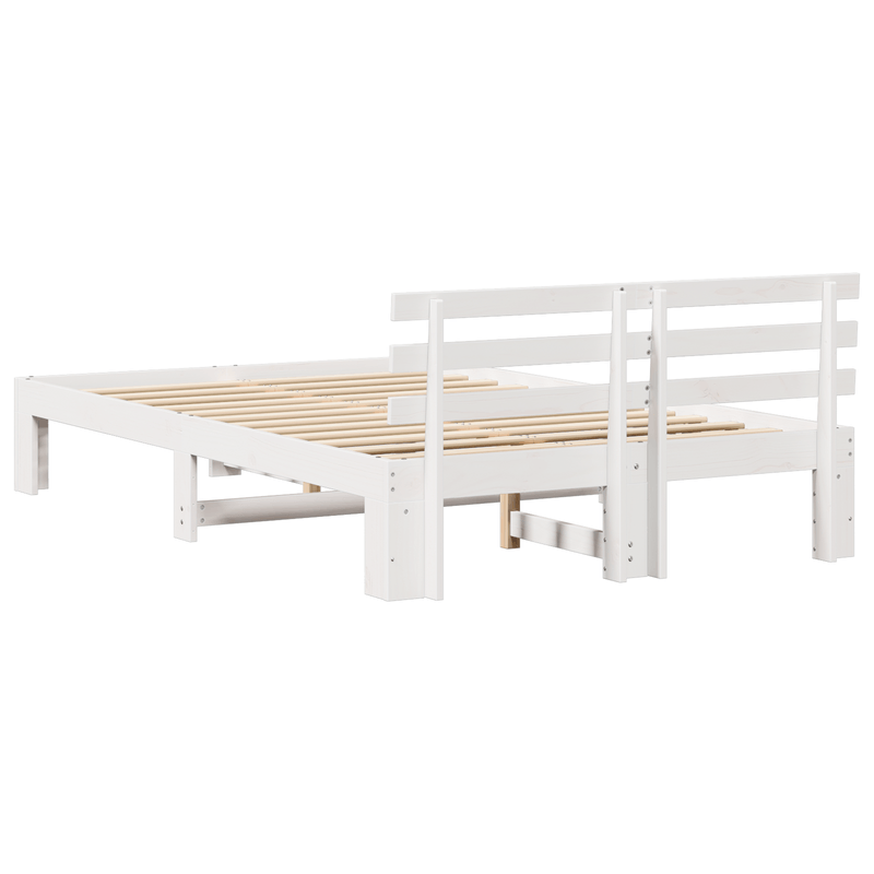 Casa si Gradina - Mobilier - Paturi si accesorii - Paturi - Cadru de Pat Alb din Lemn de Pin Alb Lemn masiv de pin 135 x 190 cm - Infinity.ro