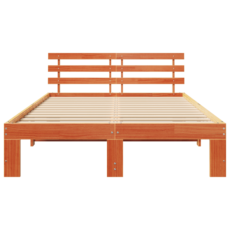 Casa si Gradina - Mobilier - Paturi si accesorii - Paturi - Cadru de pat din lemn de pin Maro cerat Lemn masiv 120 x 190 cm - Infinity.ro
