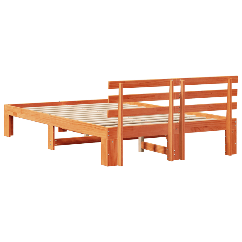 Casa si Gradina - Mobilier - Paturi si accesorii - Paturi - Cadru de pat din lemn de pin Maro cerat Lemn masiv 120 x 190 cm - Infinity.ro