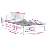 Casa si Gradina - Mobilier - Paturi si accesorii - Paturi - Cadru de pat din lemn de pin Maro cerat Lemn masiv 120 x 190 cm - Infinity.ro