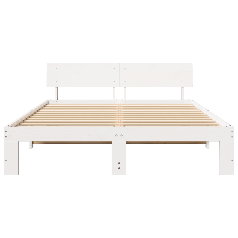 Casa si Gradina - Mobilier - Paturi si accesorii - Paturi - Cadru de Pat cu Tablie Alb 140x200 cm Lemn Masiv de Pin - Infinity.ro