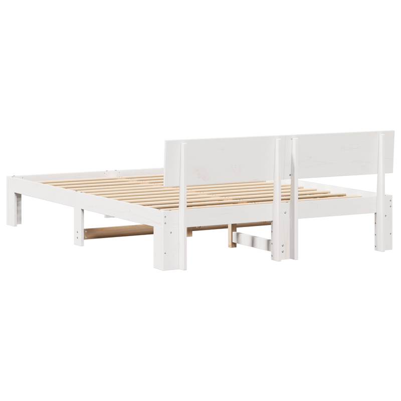 Casa si Gradina - Mobilier - Paturi si accesorii - Paturi - Cadru de Pat cu Tablie Alb 140x200 cm Lemn Masiv de Pin - Infinity.ro