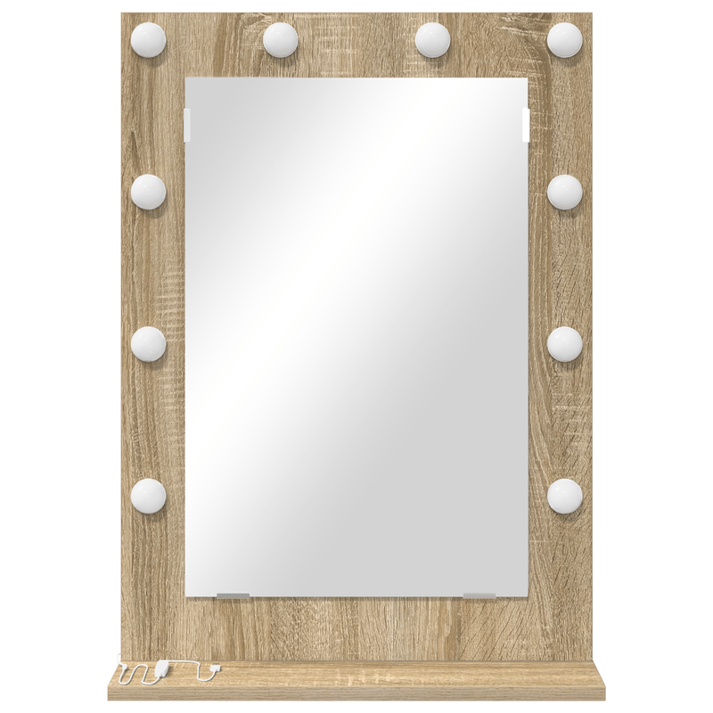 Casa si Gradina - Decoratiuni - Oglinzi - Oglinda de Toaleta Stejar Sonoma MDF, Sticla 70 x 50 x 18 cm - Infinity.ro