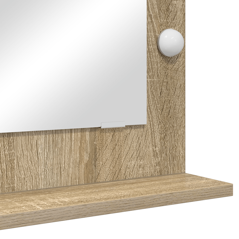 Casa si Gradina - Decoratiuni - Oglinzi - Oglinda de Toaleta Stejar Sonoma MDF, Sticla 70 x 50 x 18 cm - Infinity.ro