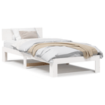 Casa si Gradina - Mobilier - Paturi si accesorii - Paturi - Cadru de pat cu spatar alb 75x190 cm din lemn masiv de pin - Infinity.ro