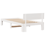 Casa si Gradina - Mobilier - Paturi si accesorii - Paturi - Cadru de pat cu spatar alb 75x190 cm din lemn masiv de pin - Infinity.ro