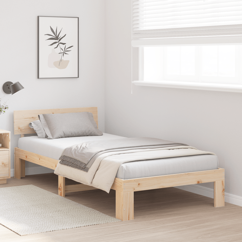 Casa si Gradina - Mobilier - Paturi si accesorii - Paturi - Cadru de pat cu tablier 100x200 cm din lemn masiv de pin - Infinity.ro