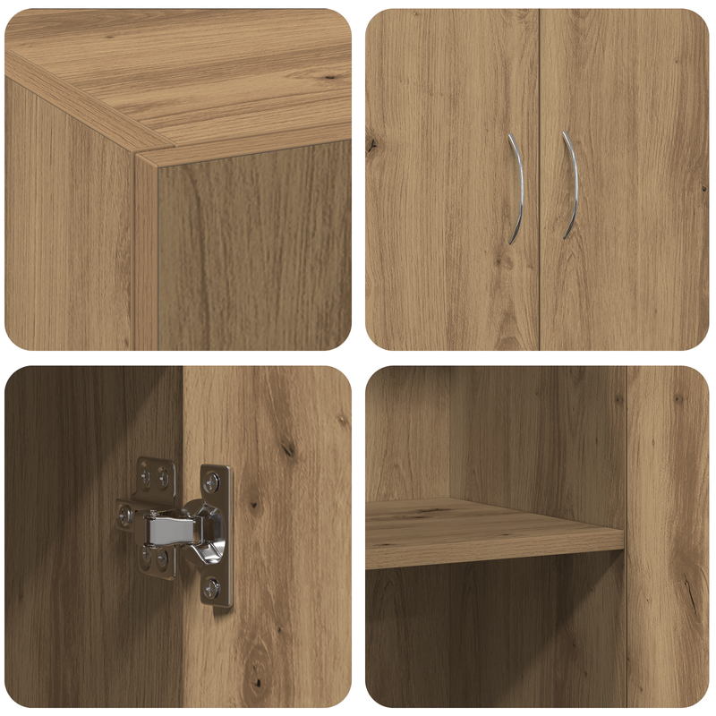 Casa si Gradina - Mobilier - Comode si corpuri - Comode - Cabinet Birou Stejar Artisan 60x32x77.5 cm Lemn Ingineresc - Infinity.ro