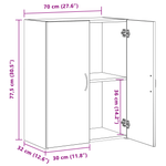 Casa si Gradina - Mobilier - Comode si corpuri - Comode - Cabinet Birou Stejar Artisan 60x32x77.5 cm Lemn Ingineresc - Infinity.ro