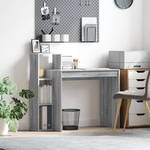 Casa si Gradina - Mobilier - Mese si birouri - Birouri - Birou de calculator Gri sonoma Placi aglomerate Mediu Rafturi - Infinity.ro