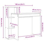 Casa si Gradina - Mobilier - Mese si birouri - Birouri - Birou de calculator Gri sonoma Placi aglomerate Mediu Rafturi - Infinity.ro