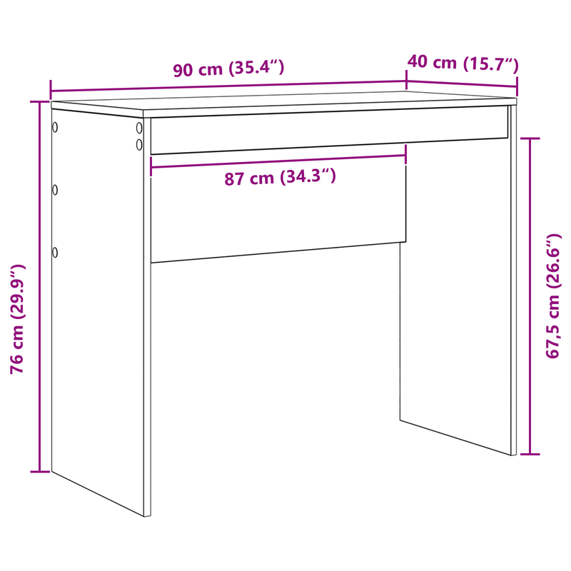 Casa si Gradina - Mobilier - Mese si birouri - Birouri - birou de scris Alb Lemn prelucrat Mediu Minimalist - Infinity.ro