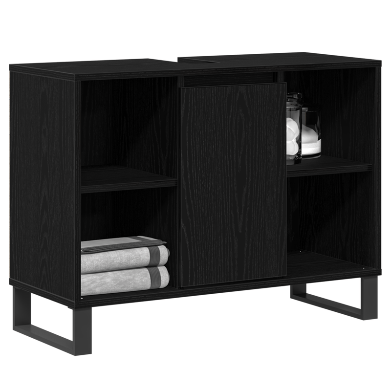 Casa si Gradina - Mobilier - Mobilier baie - Corpuri baie - Unitate de baie din stejar negru Stejar negru MDF Mediul - Infinity.ro
