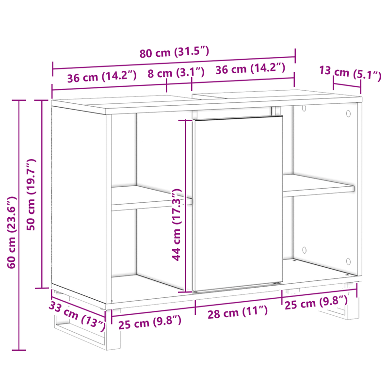 Casa si Gradina - Mobilier - Mobilier baie - Corpuri baie - Unitate de baie din stejar negru Stejar negru MDF Mediul - Infinity.ro