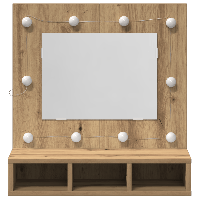 Casa si Gradina - Mobilier - Comode si corpuri - Masute de toaleta - Unitate de toaleta cu oglinda Stejar de artizan MDF, Sticla - Infinity.ro