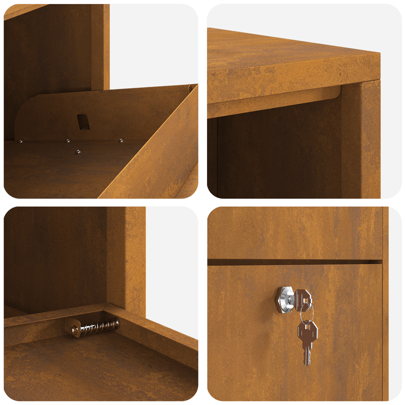 Casa si Gradina - Constructii - Depozitare, transport si protectie - Cutii postale - Cutie postala pentru colete 44x22x82 cm Otel rezistent la vreme - Infinity.ro