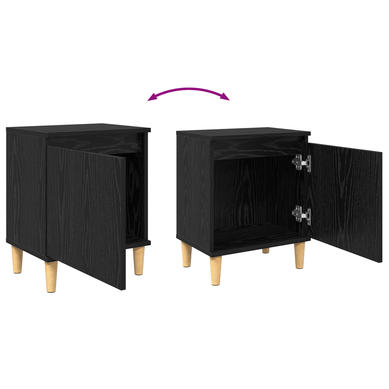Casa si Gradina - Mobilier - Comode si corpuri - Noptiere - Noptiera din Stejar Negru Stejar Negru Lemn 40 x 30 x 50 cm - Infinity.ro