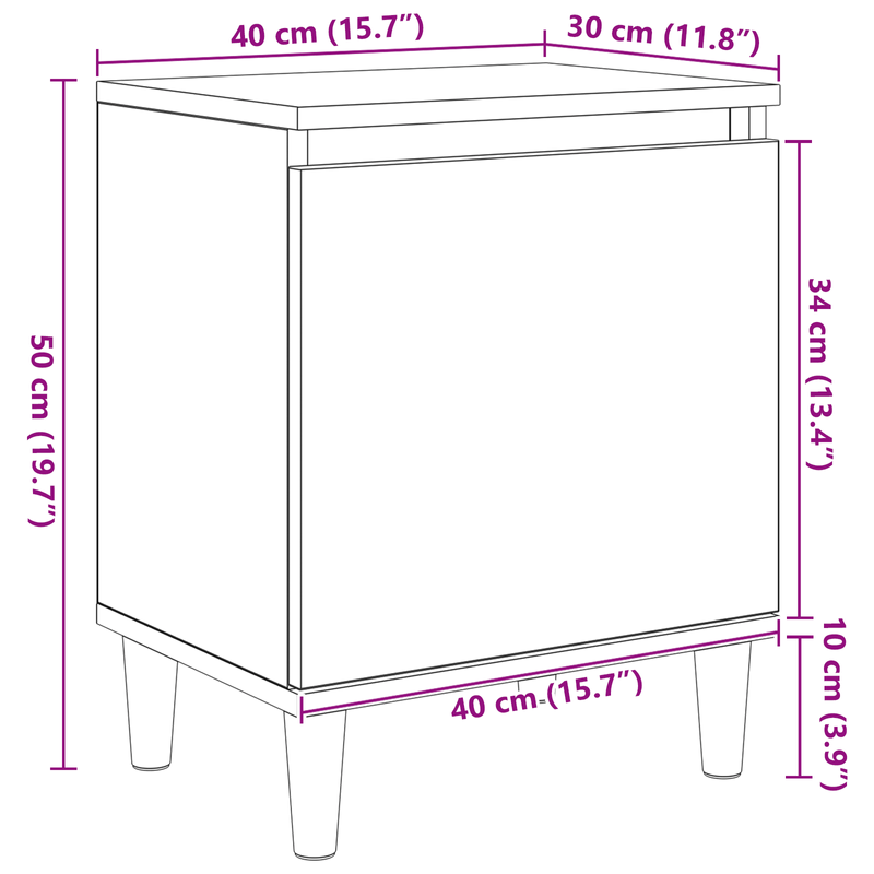 Casa si Gradina - Mobilier - Comode si corpuri - Noptiere - Noptiera din Stejar Negru Stejar Negru Lemn 40 x 30 x 50 cm - Infinity.ro