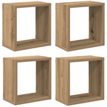 Casa si Gradina - Mobilier - Biblioteci si rafturi - Rafturi - Set de 4 Rafturi Montate pe Perete Stejar Artizanal MDF cu Furnir - Infinity.ro
