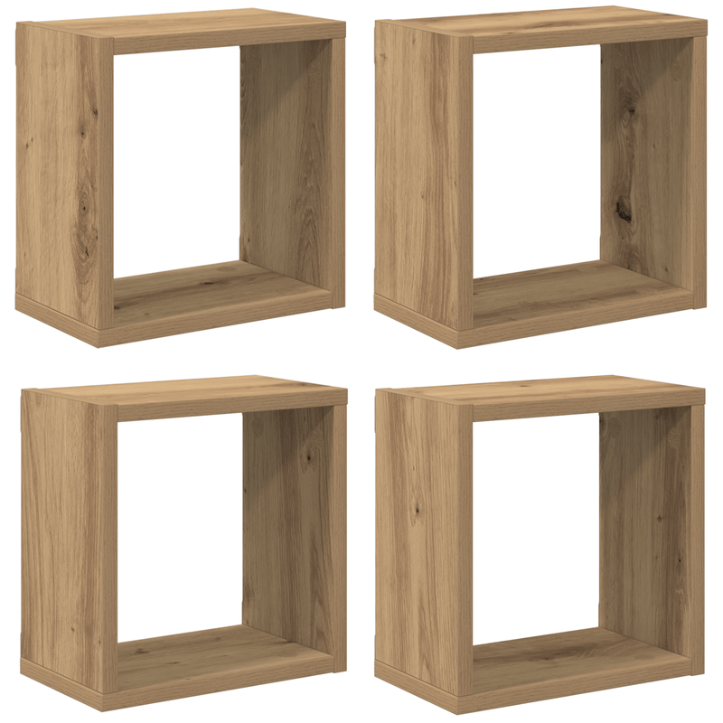 Casa si Gradina - Mobilier - Biblioteci si rafturi - Rafturi - Set de 4 Rafturi Montate pe Perete Stejar Artizanal MDF cu Furnir - Infinity.ro