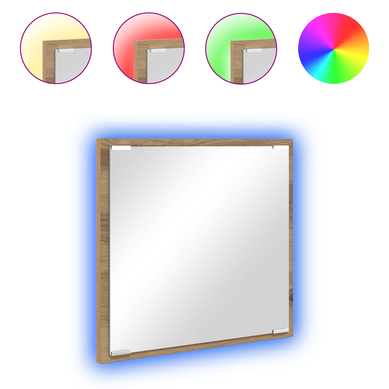 Casa si Gradina - Mobilier - Mobilier baie - Oglinzi baie - Oglinda LED de Baie Stejar 40x8.5x37 cm - Infinity.ro