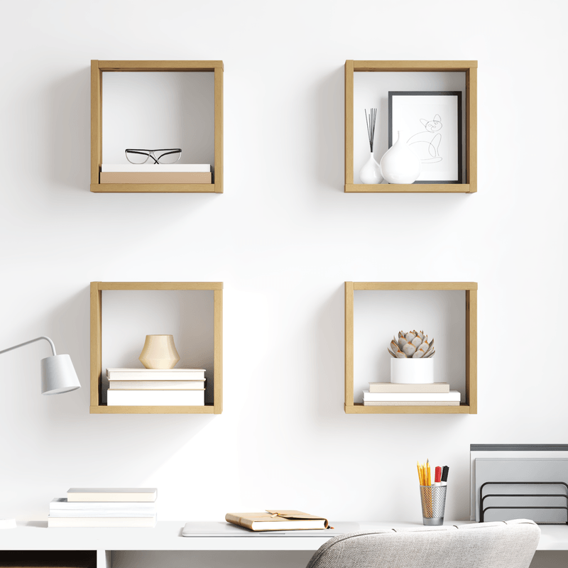 Casa si Gradina - Mobilier - Biblioteci si rafturi - Rafturi - Set de 4 Rafturi Montate pe Perete Stejar Artizanal MDF cu Furnir - Infinity.ro
