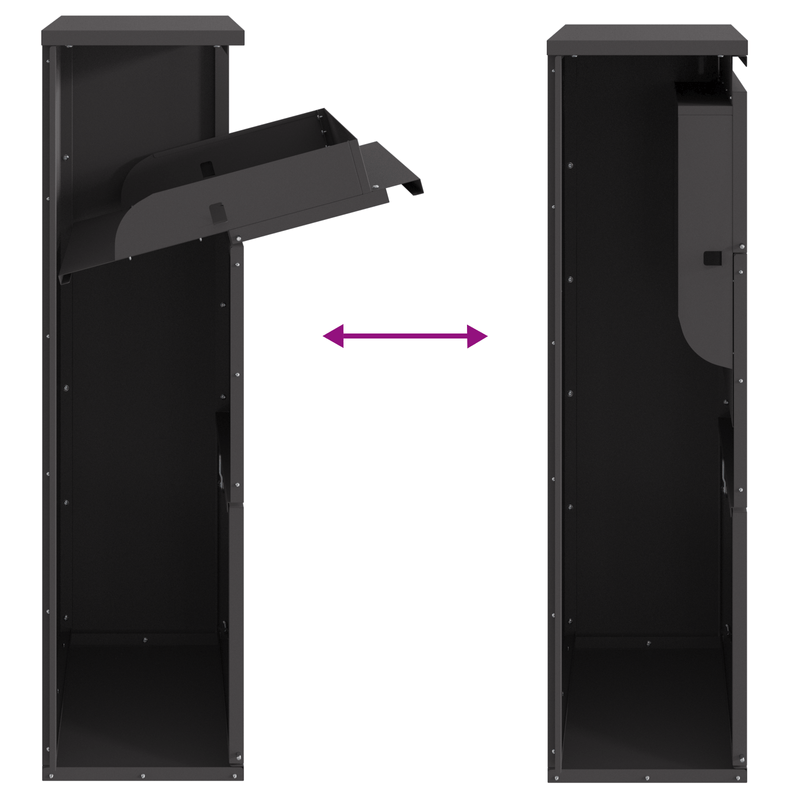 Casa si Gradina - Constructii - Depozitare, transport si protectie - Cutii postale - Cutie postala neagra 44x22x82 cm din otel - Infinity.ro