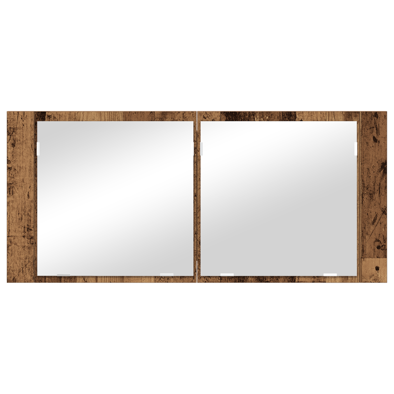Casa si Gradina - Mobilier - Mobilier baie - Comode baie - Dulap oglinda LED Lemn Vechi 100x12x45 cm Lemn Ingineresc - Infinity.ro