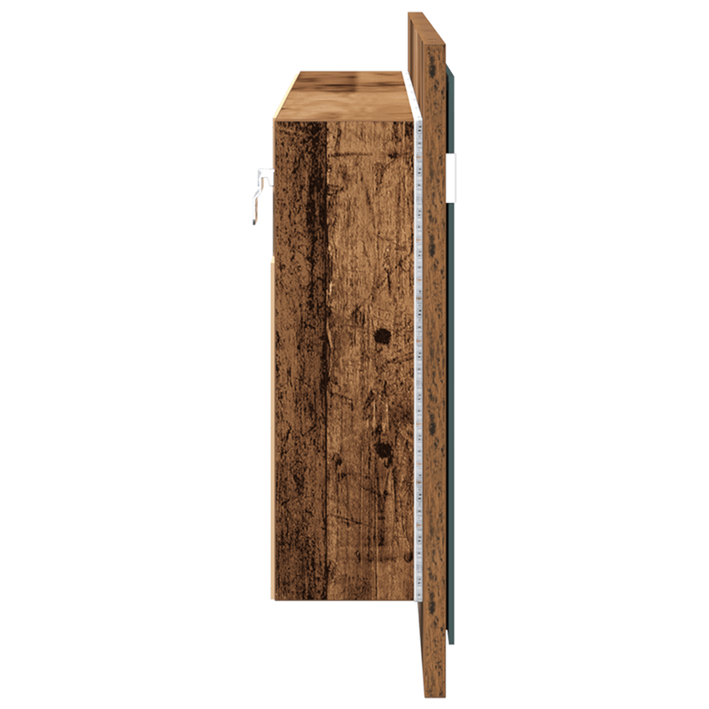 Casa si Gradina - Mobilier - Mobilier baie - Comode baie - Dulap oglinda LED Lemn Vechi 100x12x45 cm Lemn Ingineresc - Infinity.ro