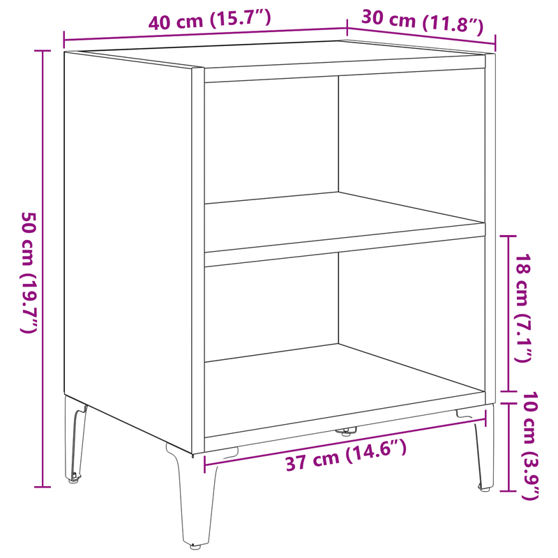 Casa si Gradina - Mobilier - Comode si corpuri - Noptiere - Noptiera Stejar negru 40x30x50 cm Lemn ingineresc - Infinity.ro