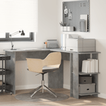 Casa si Gradina - Mobilier - Mese si birouri - Birouri - Birou Modern din Beton Gri in Colt Gri beton Placi aglomerate Medie - Infinity.ro