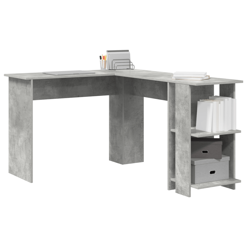 Casa si Gradina - Mobilier - Mese si birouri - Birouri - Birou Modern din Beton Gri in Colt Gri beton Placi aglomerate Medie - Infinity.ro