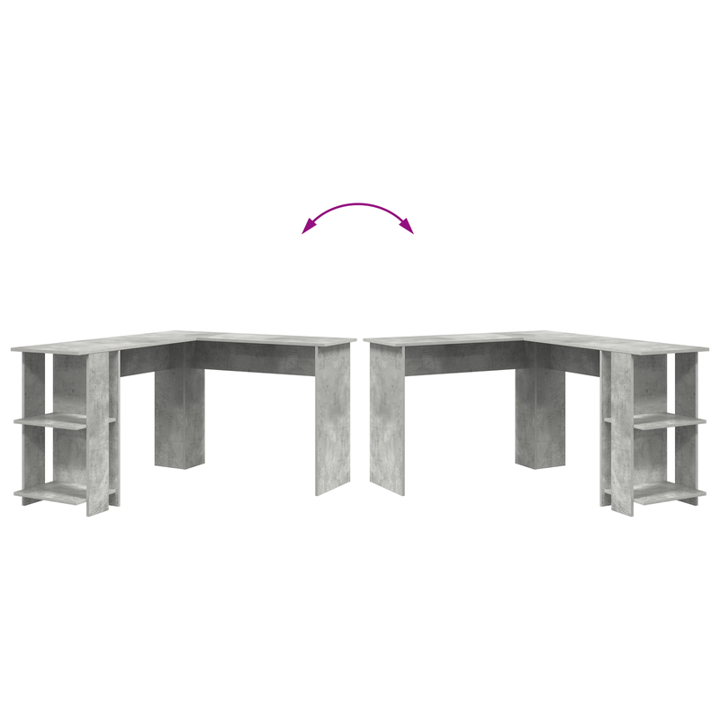 Casa si Gradina - Mobilier - Mese si birouri - Birouri - Birou Modern din Beton Gri in Colt Gri beton Placi aglomerate Medie - Infinity.ro
