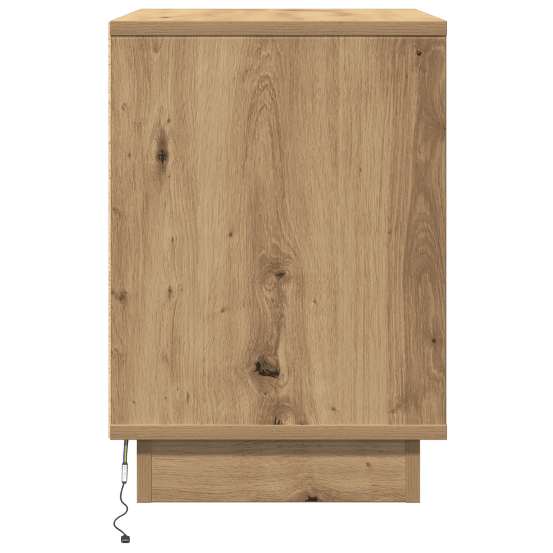 Casa si Gradina - Mobilier - Comode si corpuri - Noptiere - Noptiera cu LED 2 buc Artisan Stejar 50x34,5x50 cm - Infinity.ro