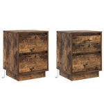 Casa si Gradina - Mobilier - Comode si corpuri - Noptiere - Noptiere cu lumini LED 2 piese Stejar fumuriu 39x34.5x50 cm - Infinity.ro