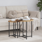 Casa si Gradina - Mobilier - Mese si birouri - Mese living - Set 2 mese laterale, lemn vechi, lemn prelucrat si metal - Infinity.ro