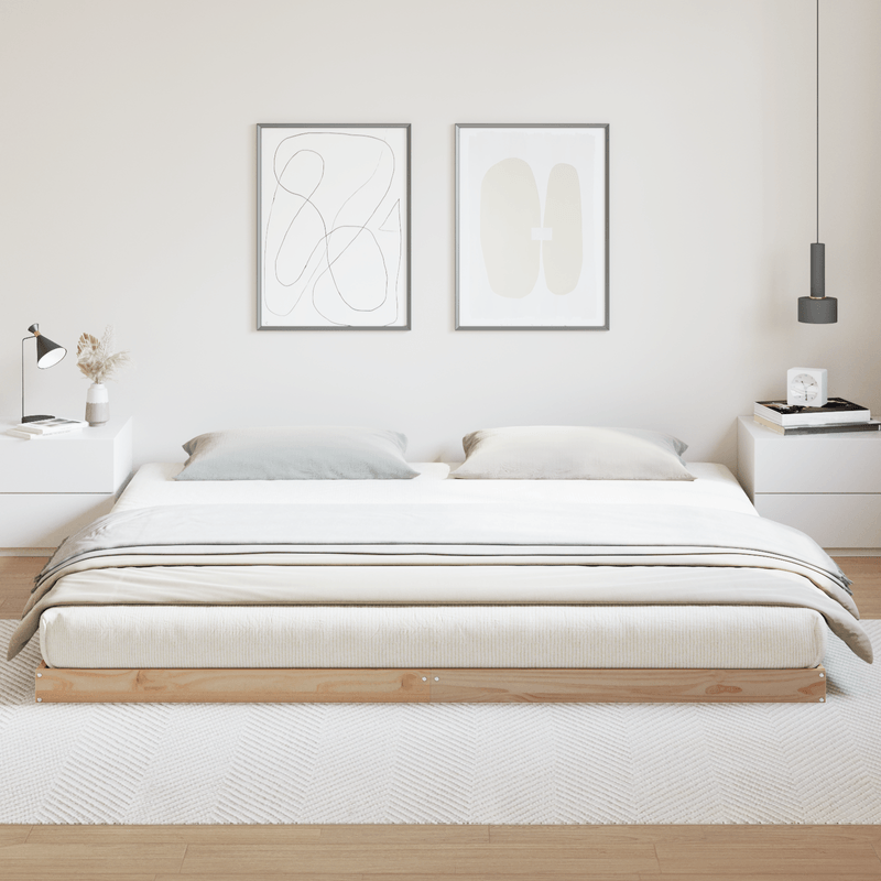 Casa si Gradina - Mobilier - Paturi si accesorii - Paturi - Cadru de Pat  Lemn Natural Lemn Masiv de Pin 180 x 220 cm Durabil - Infinity.ro