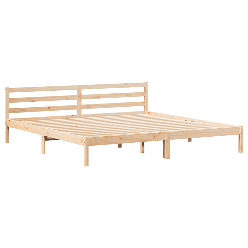 Casa si Gradina - Mobilier - Paturi si accesorii - Paturi - Cadru de pat cu tablie, 200x220 cm, lemn masiv de pin - Infinity.ro