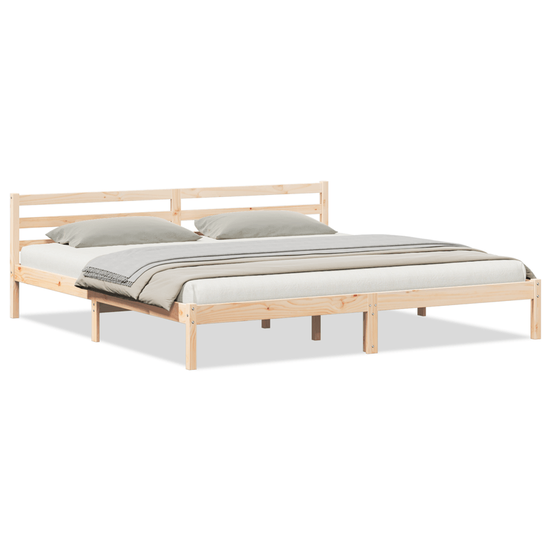 Casa si Gradina - Mobilier - Paturi si accesorii - Paturi - Cadru de pat cu tablie, 200x220 cm, lemn masiv de pin - Infinity.ro
