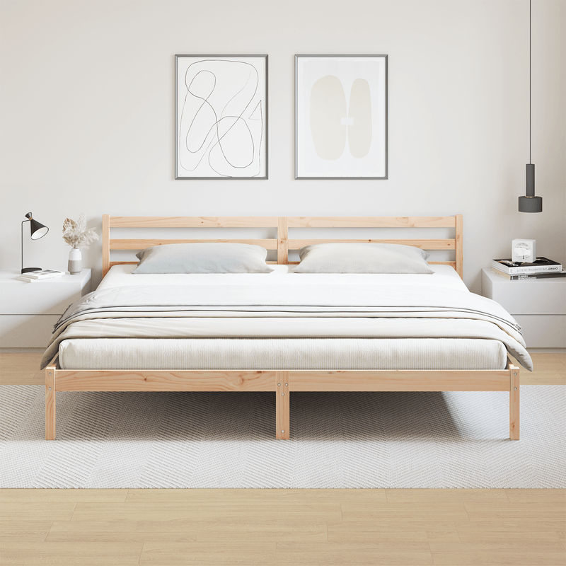 Casa si Gradina - Mobilier - Paturi si accesorii - Paturi - Cadru de pat cu tablie, 200x220 cm, lemn masiv de pin - Infinity.ro