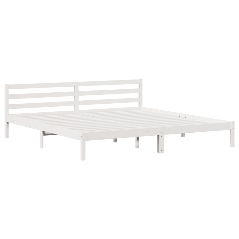Casa si Gradina - Mobilier - Paturi si accesorii - Paturi - Cadru de pat cu tablie, alb, 200x210 cm, lemn masiv de pin - Infinity.ro