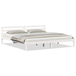 Casa si Gradina - Mobilier - Paturi si accesorii - Paturi - Cadru de pat cu tablie, alb, 200x210 cm, lemn masiv de pin - Infinity.ro