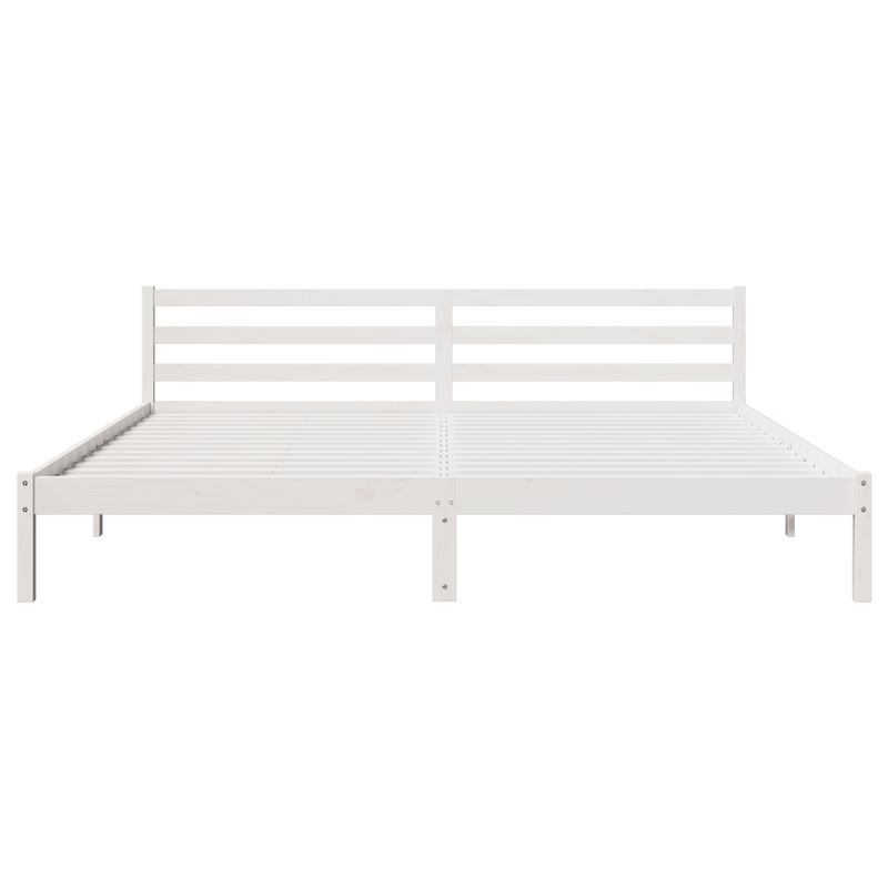 Casa si Gradina - Mobilier - Paturi si accesorii - Paturi - Cadru de pat cu tablie, alb, 200x210 cm, lemn masiv de pin - Infinity.ro