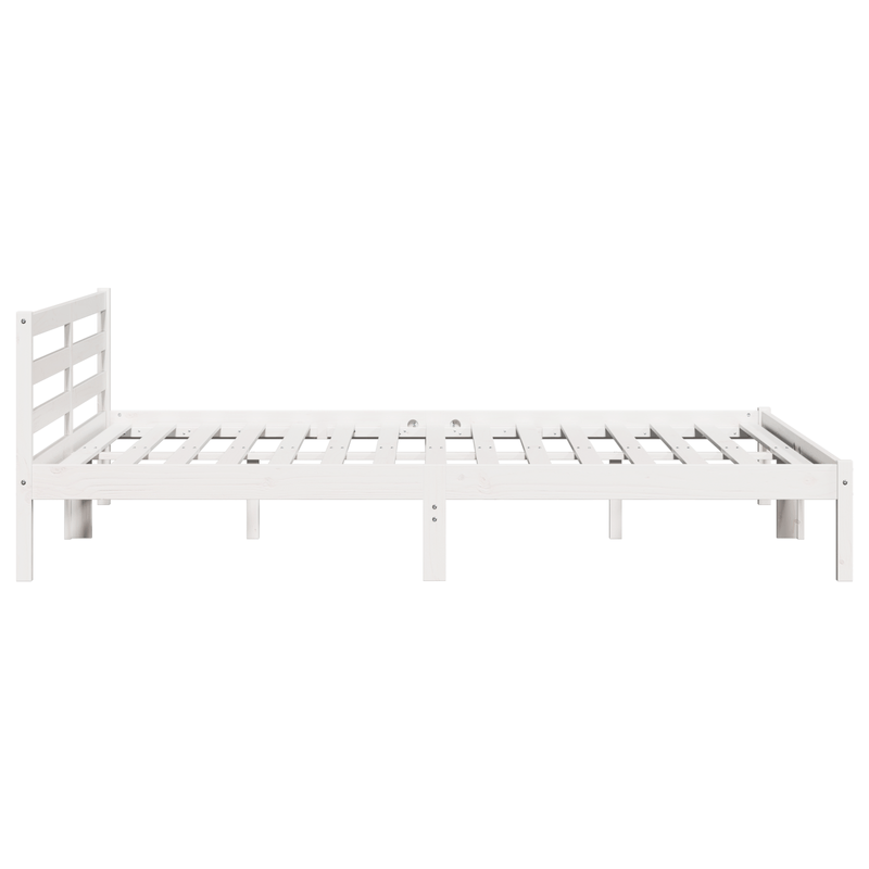 Casa si Gradina - Mobilier - Paturi si accesorii - Paturi - Cadru de pat cu tablie, alb, 200x210 cm, lemn masiv de pin - Infinity.ro
