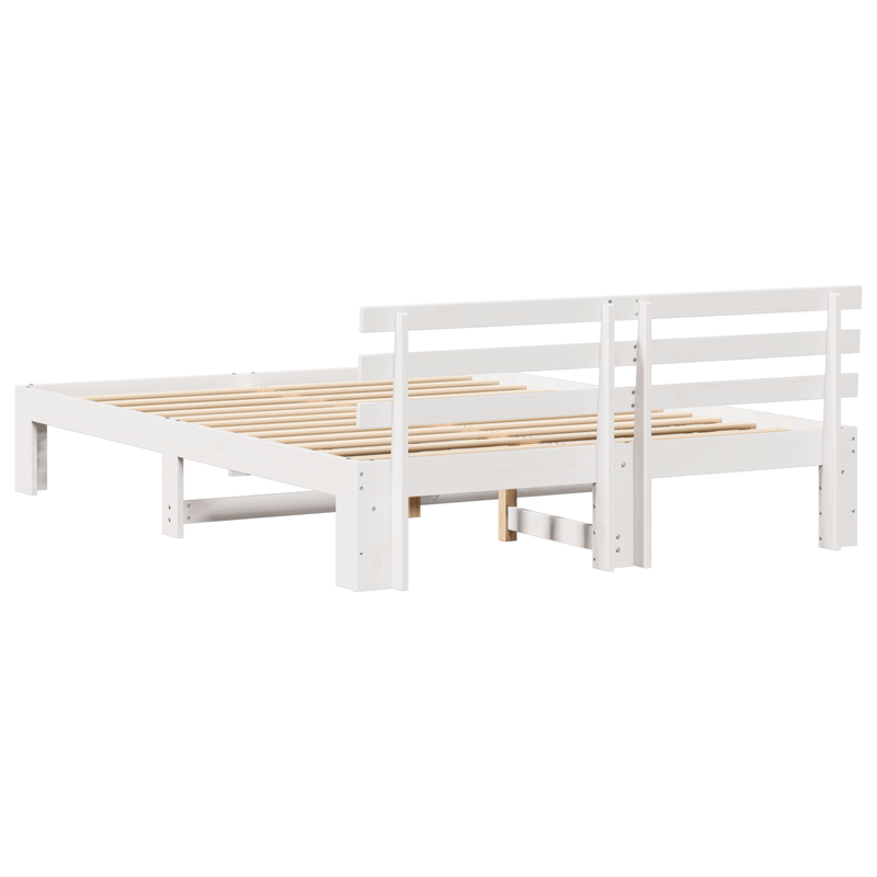 Casa si Gradina - Mobilier - Paturi si accesorii - Paturi - Cadru de Pat din Lemn Alb Lemn 160 x 200 cm Durabil - Infinity.ro
