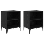 Casa si Gradina - Mobilier - Comode si corpuri - Noptiere - Noptiere 2 piese Stejar Negru 40x30x50 cm Lemn Ingineresc - Infinity.ro