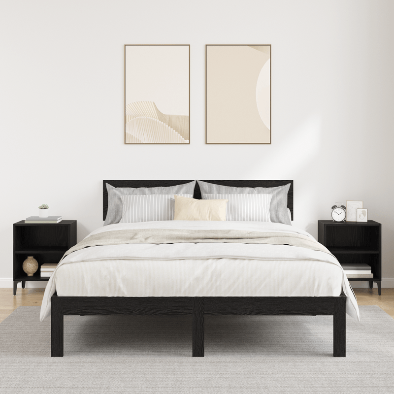Casa si Gradina - Mobilier - Comode si corpuri - Noptiere - Noptiere 2 piese Stejar Negru 40x30x50 cm Lemn Ingineresc - Infinity.ro