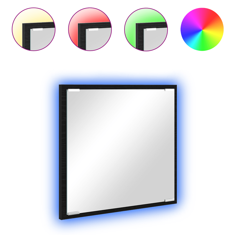 Casa si Gradina - Mobilier - Mobilier baie - Oglinzi baie - Oglinda LED pentru baie Stejar negru 40x8.5x37 cm Lemn prelucrat - Infinity.ro